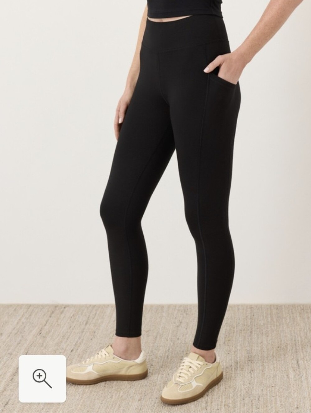 Pact Organic Cotton Black Leggings With Side Pockets XL